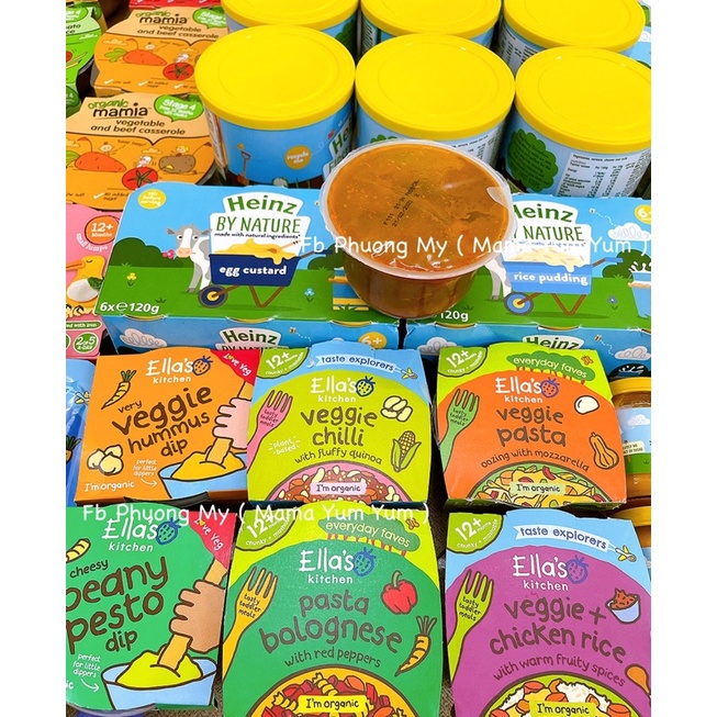 Hộp ăn dặm sẵn Hữu cơ thay bữa chính cho bé 10-12 tháng.Hãng Heinz/ Little angels/ Ella's kitchen/ Mamia