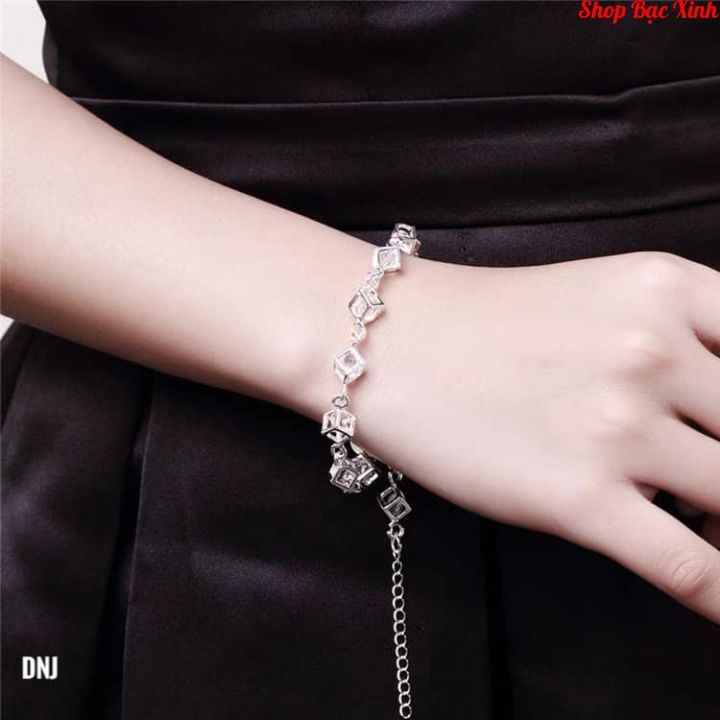 Lắc tay hình hộp vuông.Lắc tay BẠC.