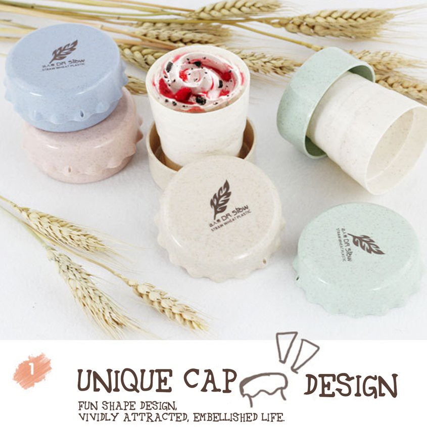 Ly uống nước thiết kế gấp làm từ chất liệu xơ lúa mì tiện dụng khi đi du lịch | BigBuy360 - bigbuy360.vn