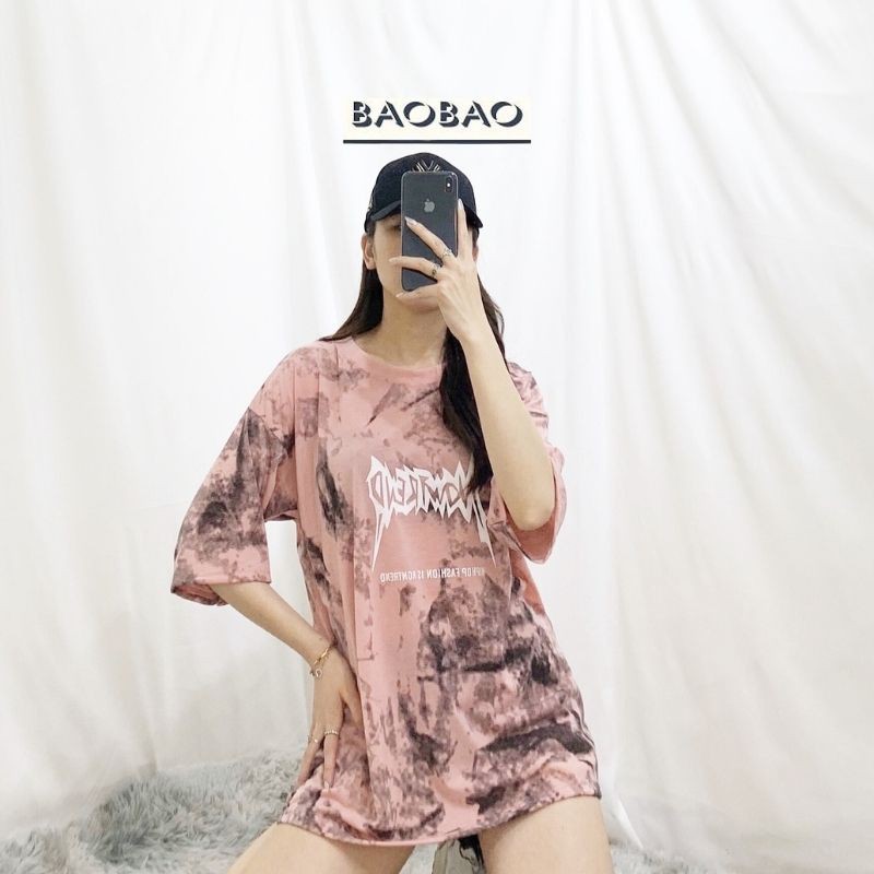 Áo Thun Loang Nowtrend Unisex- BaoBao.Clothing [FREESHIP] -  Áo phông loang nữ cổ tròn, form rộng tay lỡ Ulzzang