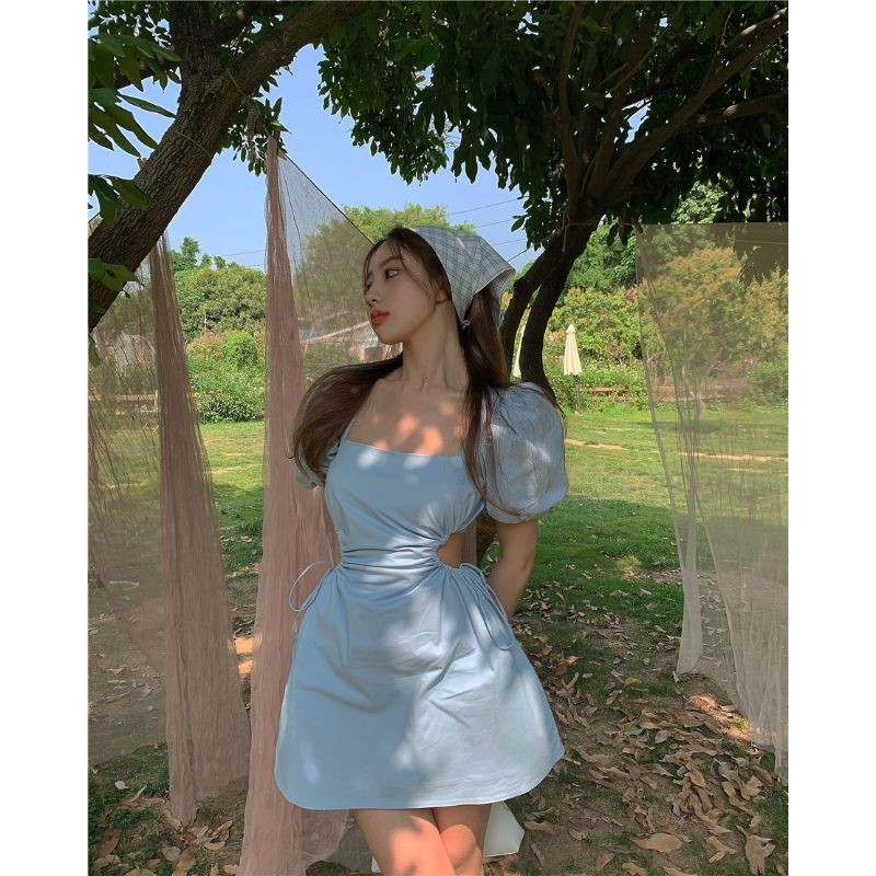 (L233) Đầm cổ vuông hở lưng cách điệu hàng order (có ảnh thật và bảng size ở cuối) | BigBuy360 - bigbuy360.vn