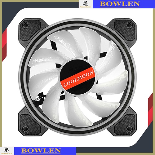 Quạt Fan Led Rgb, Quạt gió Pc, Fan Led Pc RGB Coolmoon M1 - Led RGB Dual Ring - Đồng Bộ Hub Coolmoon