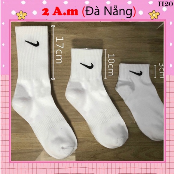 Tất Vớ Nike Trắng Đen Thể Thao Cổ Ngắn Cổ Trung Cổ Cao Nam Nữ Vải Dệt Kim
