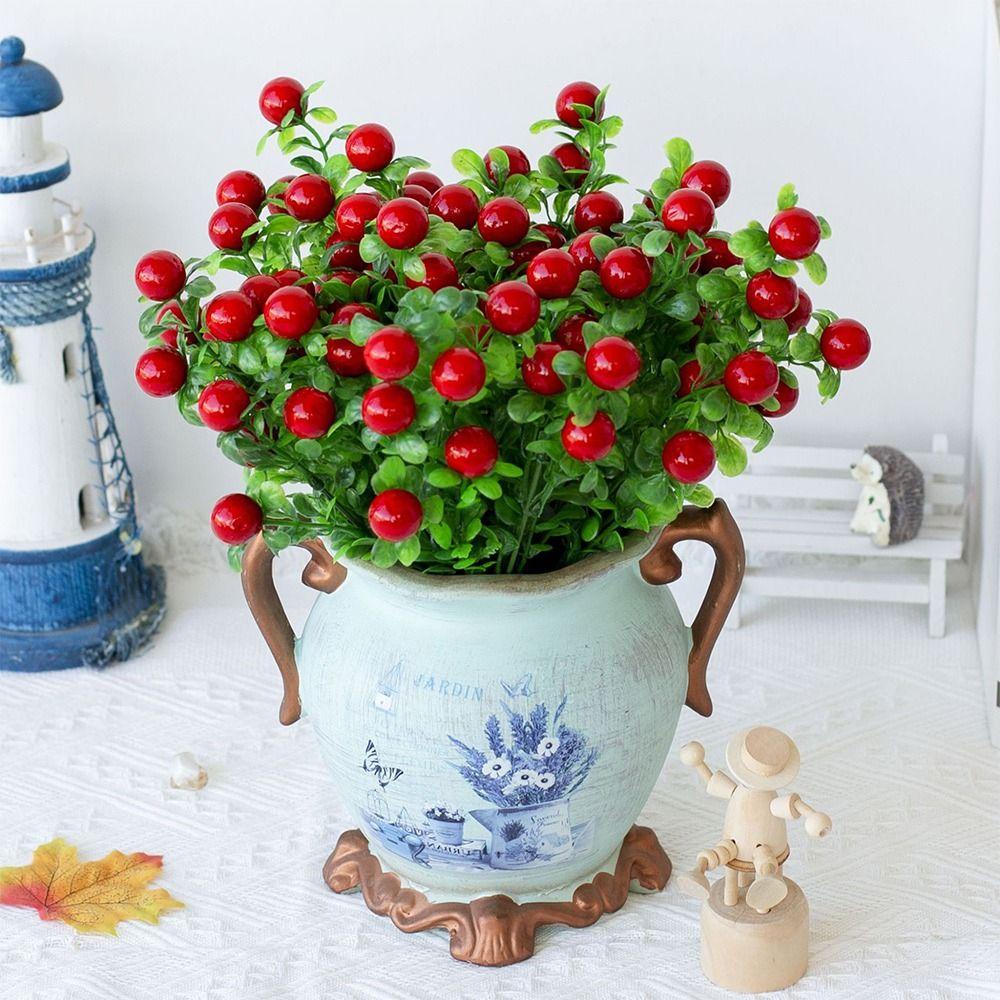 Cây Hoa Giả Mini 5 Màu Trang Trí Bàn Tiệc Tùng / Tiệc Cưới / Giáng Sinh Có 2 Bức