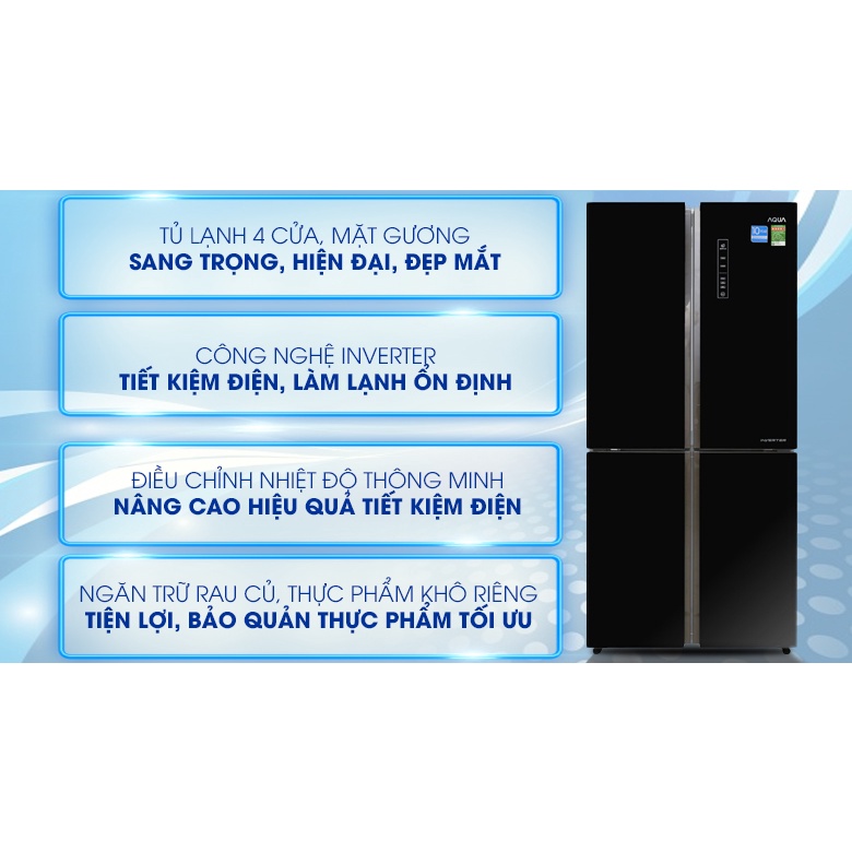 Tủ lạnh Aqua Inverter 456 lít AQR-IG525AM GB - Hàng chính hãng