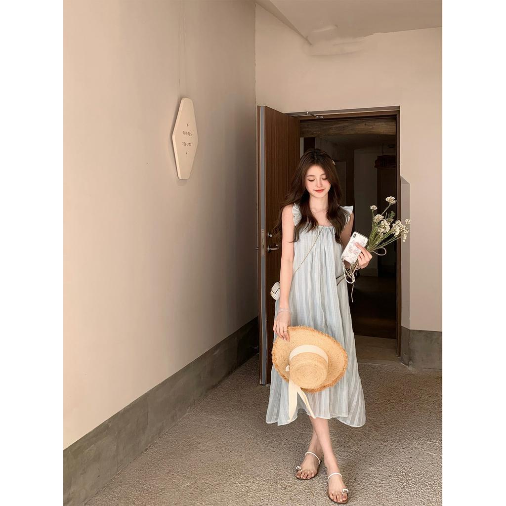 Đầm Hai Dây Cổ Vuông Dáng Ôm Thời Trang Mùa Hè 64137