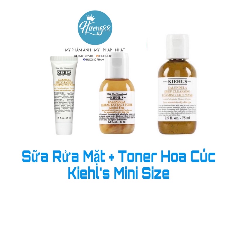 Toner/Sữa Rửa Mặt hoa cúc Kielh's Calendula 40ml