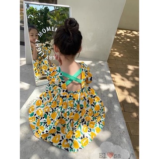 váy đầm hoa cam bé gái ( kèm video ảnh thật )