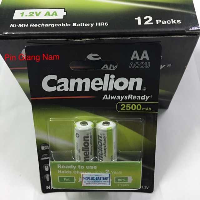 Pin sạc AA Camelion 2500mAh vỉ 2 viên