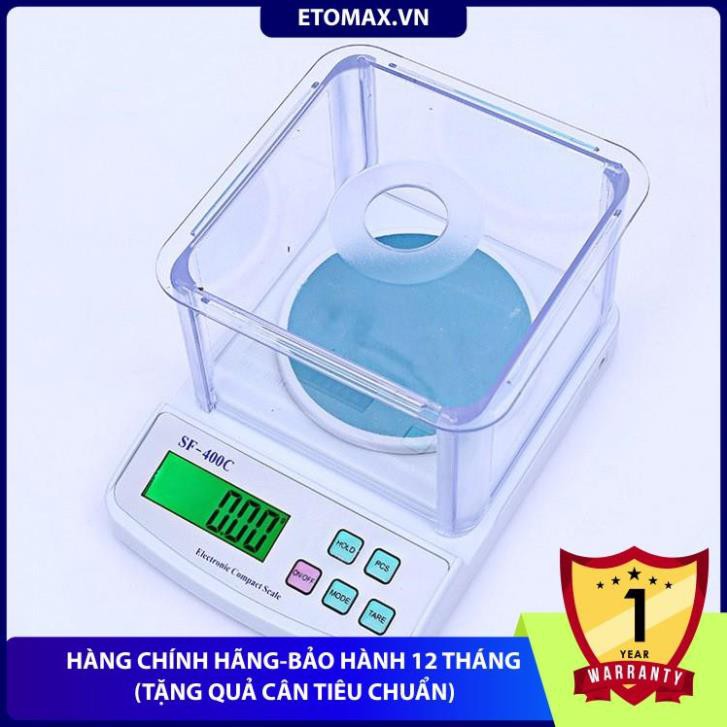 [Hàng cao cấp-Bảo hành 12 tháng] Cân tiểu ly để bàn 500g x 0.01g SF-400C,chính xác tơi 1% gram.Tặng nguồn DC 5V.