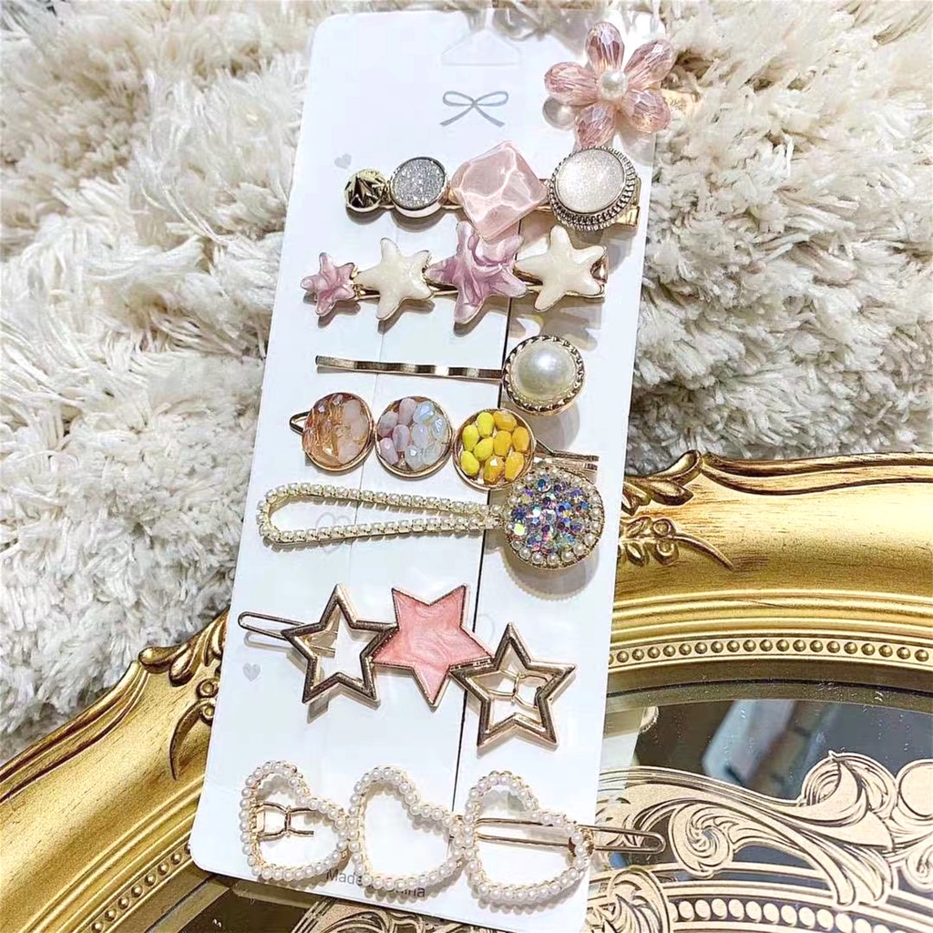 (Bán Buôn Sỉ) [Set 8 #Cặp_tóc] Kẹp Tóc Hình Sao Biển Đính Đá Phong Cách Tiểu Thư Sang Chảnh ❤️ 𝗚𝗜𝗔𝗗𝗨𝗡𝗚𝗛𝗔𝗡𝗢𝗜𝟯𝟵 ❤️