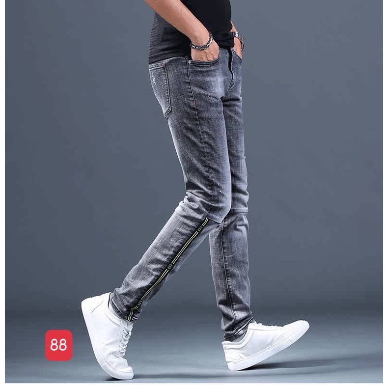 Quần jean nam màu xam không rách chất bò cao cấp co dãn 4 chiều cực đẹp, quần rin nam QDJ8888 Nhiều mẫu mới