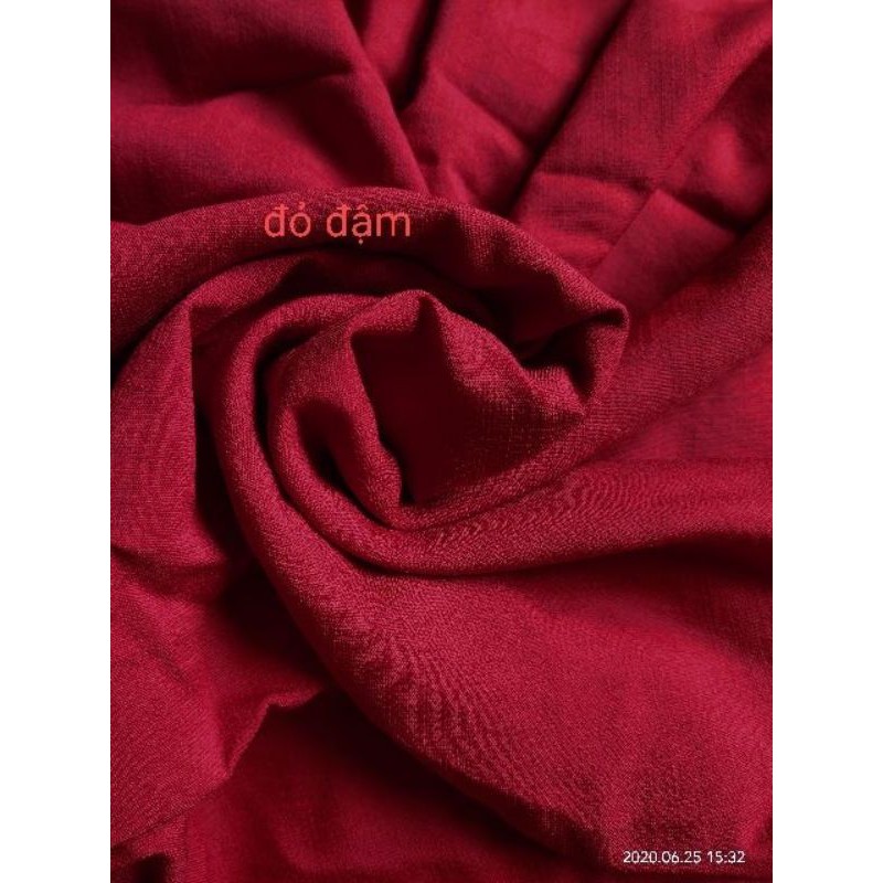Vải Linen (xước nhật) co giãn, ko nhăn màu đỏ đậm