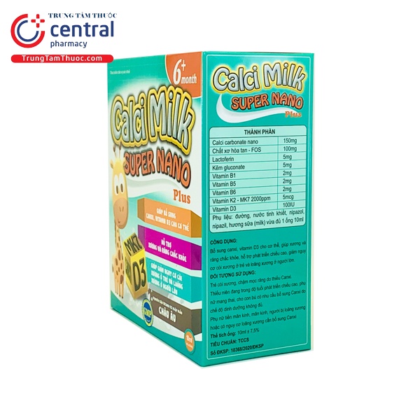Calci Milk Super Nano hộp 20 ống bổ sung canxi và các loại vitamin cho trẻ
