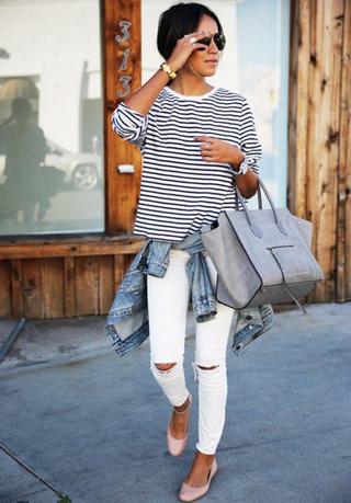 Quần skinny rách gối