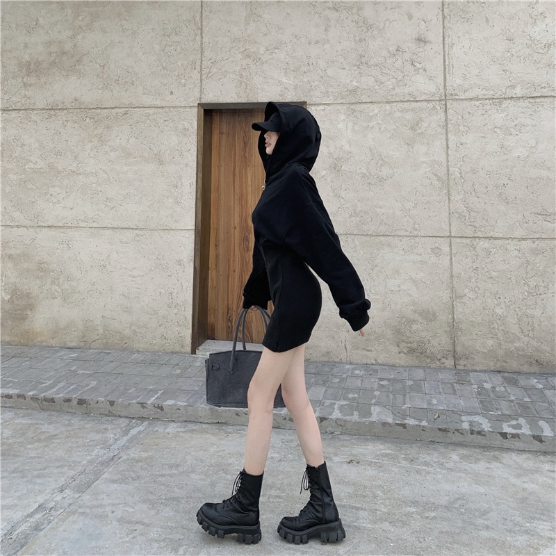 Đầm sweater Perty có mũ trùm dáng ôm thời trang cho nữ