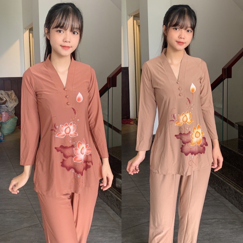 Đồ Lam Đi Chùa # CTân Lở Hoa In # Đồ Bộ # Quần Áo Nữ