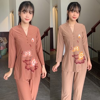 Đồ Lam Đi Chùa # CTân Lở Hoa In # Đồ Bộ # Quần Áo Nữ