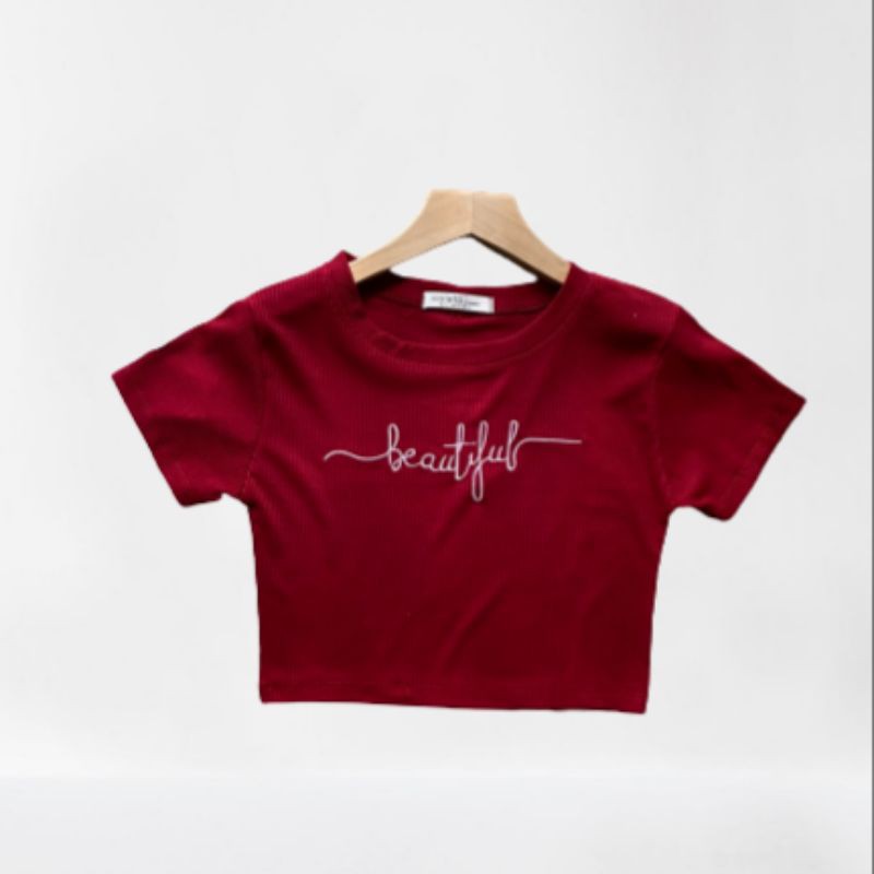 [Mã FAMAYWA giảm 10K đơn 50K] Áo Croptop thêu beautyful | BigBuy360 - bigbuy360.vn