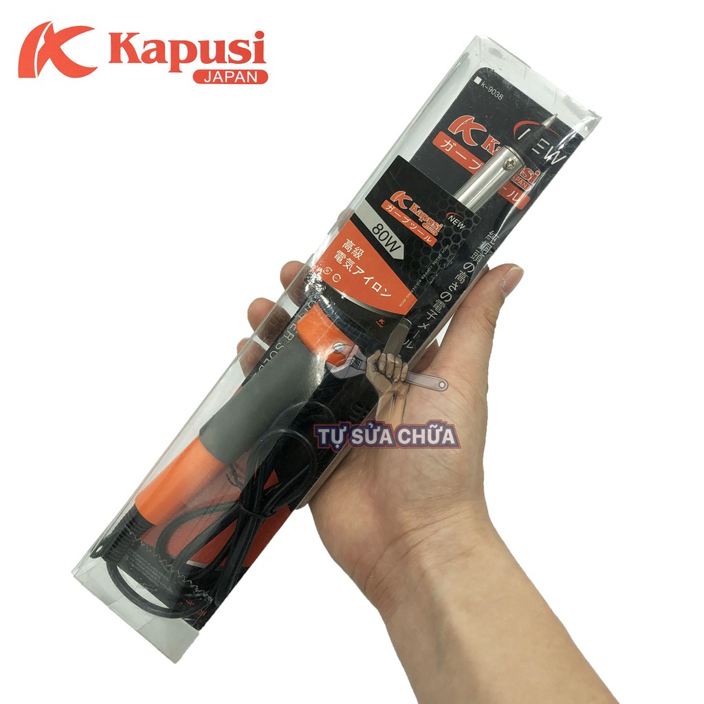 Mỏ hàn nhiệt 80W Kapusi K-9038 TẶNG KÈM THIẾC + NHỰA THÔNG , mỏ hàn bút ra nhiệt nhanh