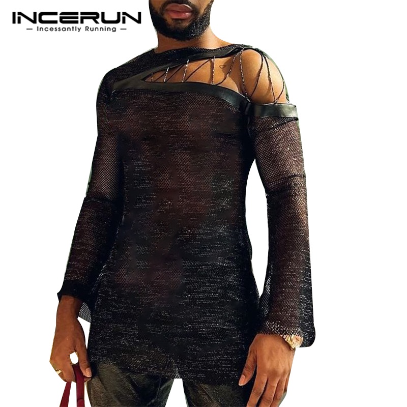 Áo thun Incerun tay dài thời trang dành cho nam