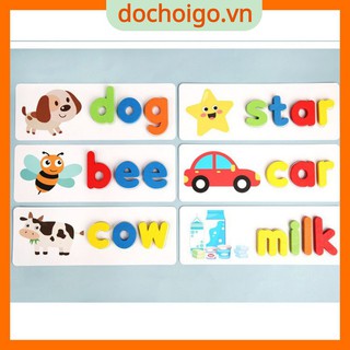 Trò chơi ghép chữ tiếng Anh - Spelling game, đồ chơi gỗ phát triển trí tuệ dochoigo.vn