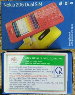 Điện thoại Nokia Asha 206 (N206) - 2 sim