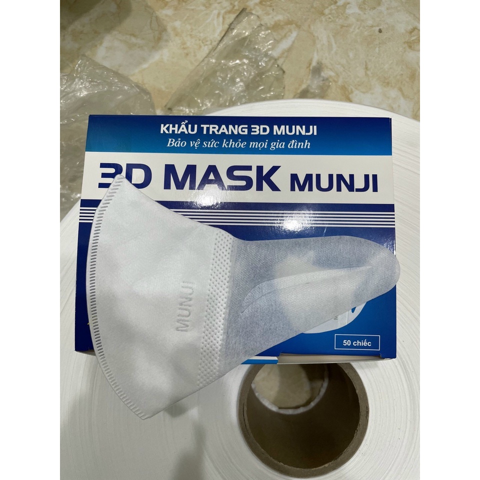 Hộp 50 Chiếc Khẩu Trang 3D MUNJ - Công Nghệ  Nhật Bản.