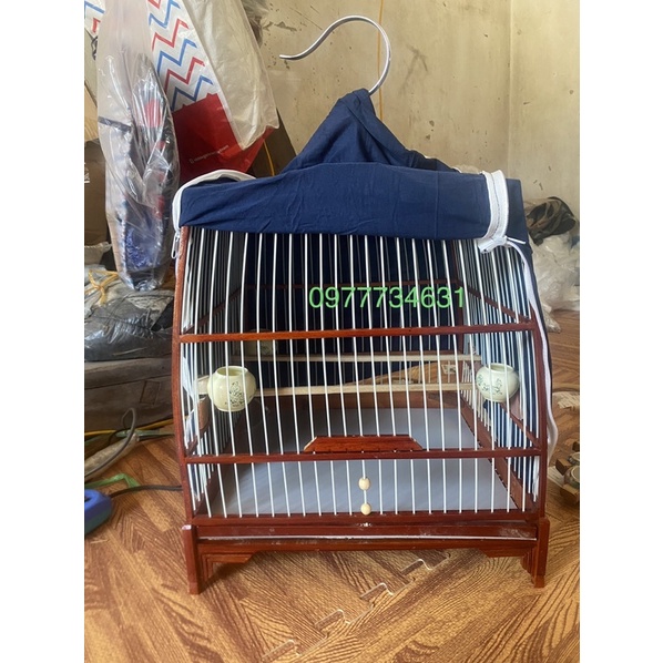 Lồng Thái đấu chào mào gỗ đỏ+nan cáp quang 21 nan chắc chắn