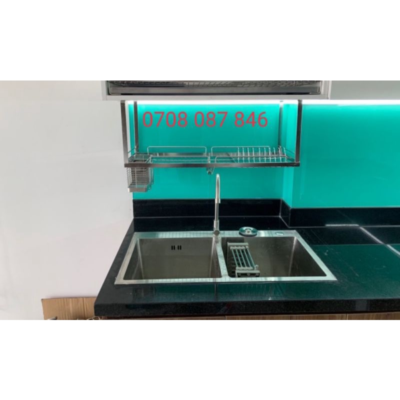 Rổ úp chén bát treo dưới đáy tủ Inox 304 đặc, treo tủ trên