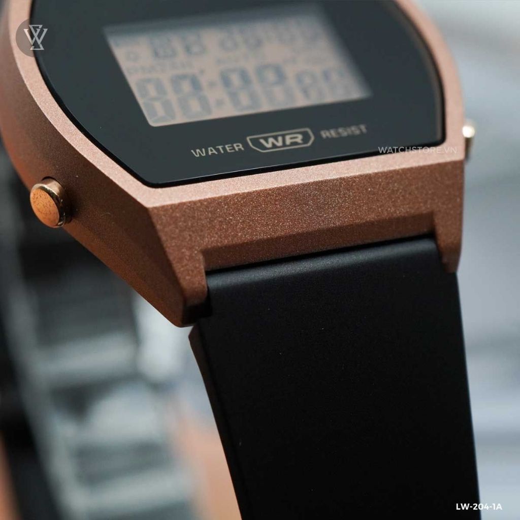 Đồng Hồ Điện Tử Nữ Casio WATCHSTORE LW-204-1ADF Thiết Kế Mặt Kính Nhựa 35mm, Dây Đeo Và Vỏ Nhựa Màu Vàng Hồng