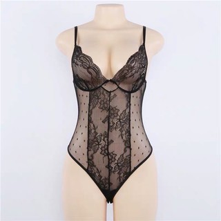 Bodysuit Viền Ren Chấm Bi | Sexy Lingerie