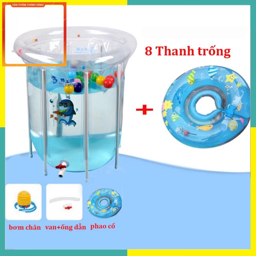Bể bơi thành cao Doctor Dolphin loại 1 kích thước 80x80cm tặng kèm phao cổ, bơm tay, miếng vá. hàng full box loại 1.