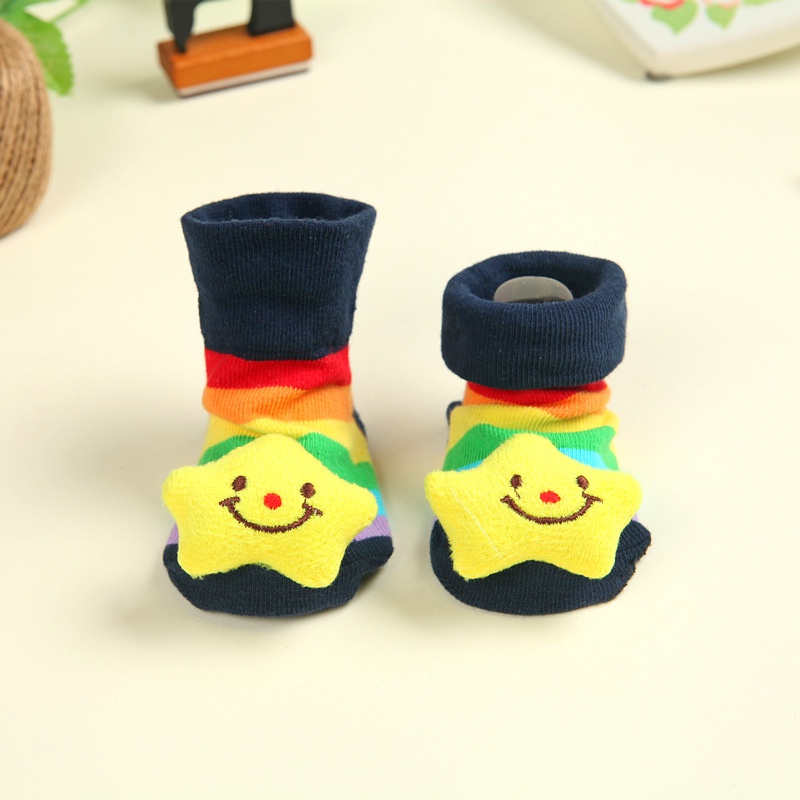 Vớ Cotton Cao Su Mềm Mại Thoáng Khí Chống Trượt In Hình Búp Bê Dễ Thương Cho Bé Sơ Sinh