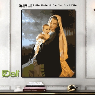Tranh treo tường tự tô màu số hóa DALI Tranh Mẹ Maria CG001