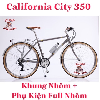 Xe đạp thể thao đường phố California City350 Khung Nhôm 24 tốc độ mới 2022