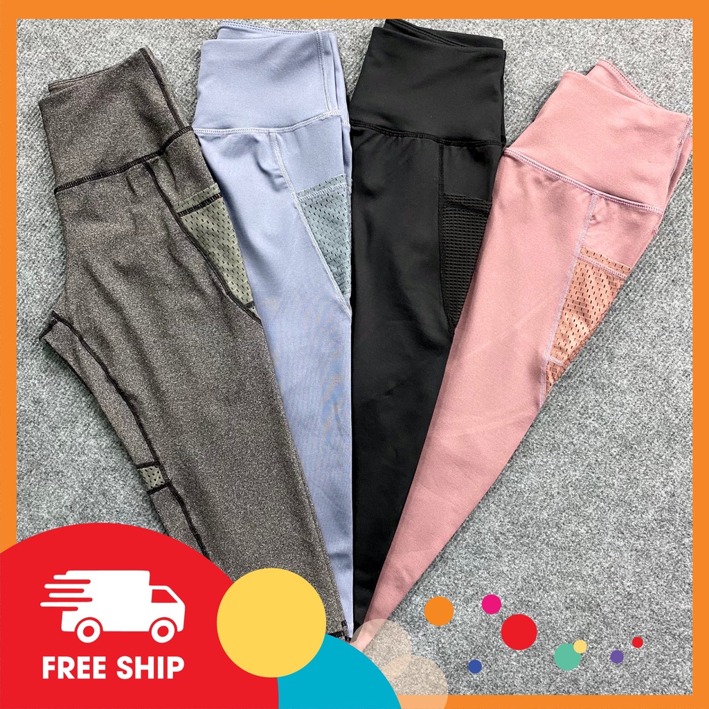 {free ship} QUẦN LỬNG TÚI PHỐI LƯỚI NỮ TẬP GYM-YOGA MÃ NT002