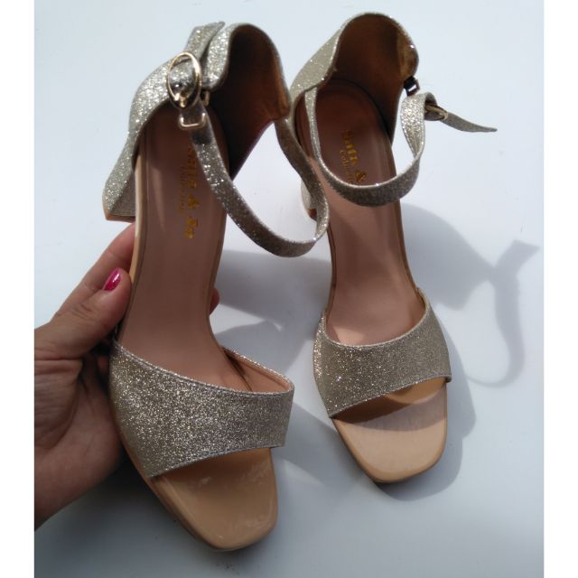 (hình thật) giày sandal 7 phân da kim tuyến cao cấp siêu sang hàng xuất khẩu siêu êm