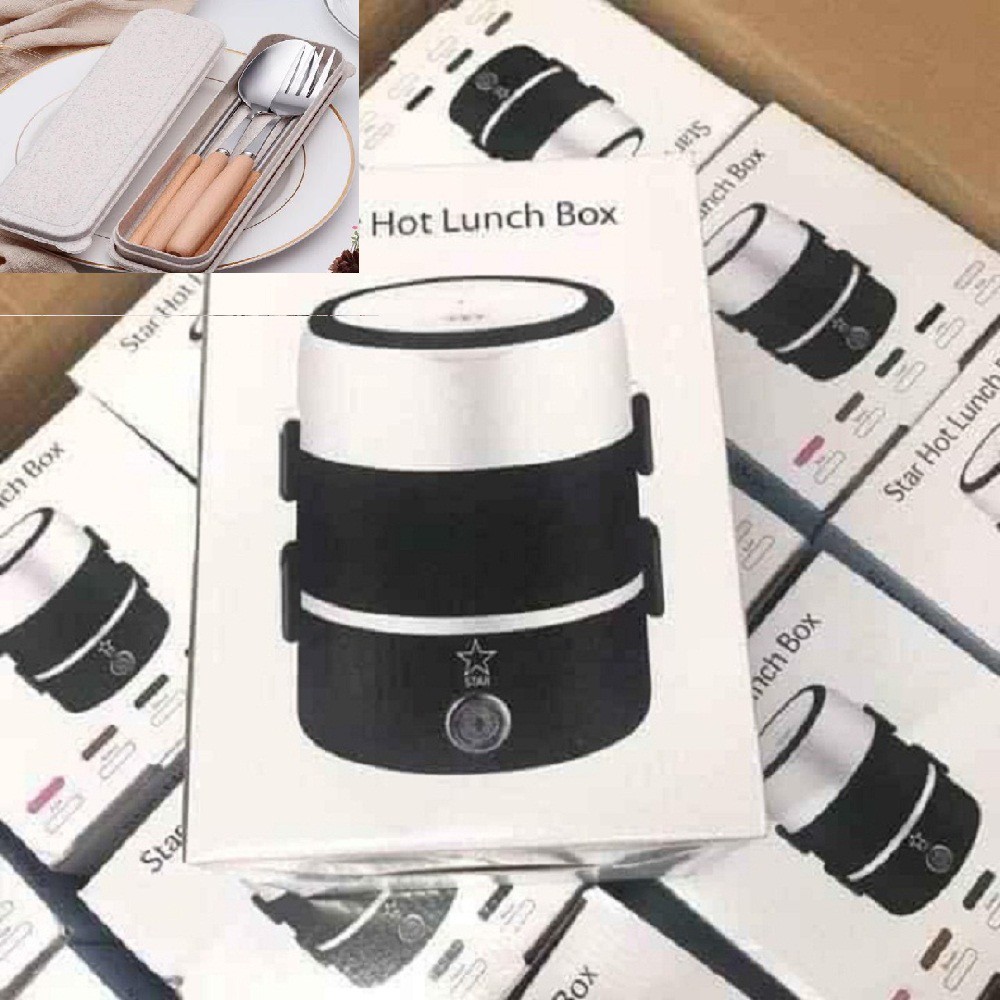 KHUYẾN MÃI - Cạp lồng cơm cắm điện hâm nóng tự động, thiết kế 3 tầng bằng inox 304 - Nồi cơm điện cho cá nhân mang đi | BigBuy360 - bigbuy360.vn