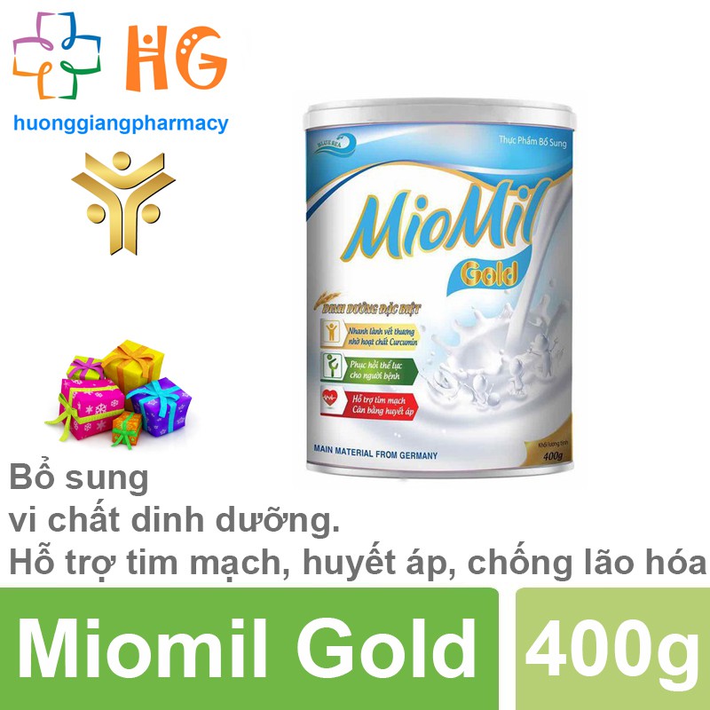 Sữa Miomil Gold - Bổ sung vi chất dinh dưỡng. Hỗ trợ tim mạch, huyết áp, chống lão hóa (Hộp 400g)