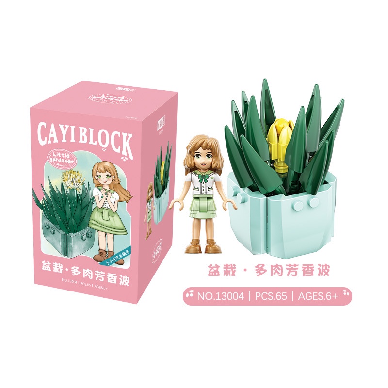 Cayi Bộ Đồ Chơi Xếp Hình Chậu Hoa Nhỏ Phong Cách Nông Dân Nhật Bản