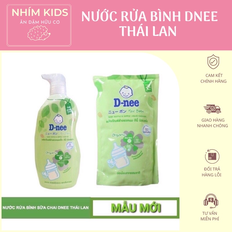 [Chính Hãng] Nước rửa bình Dnee dạng túi 600ml/chai 620ml