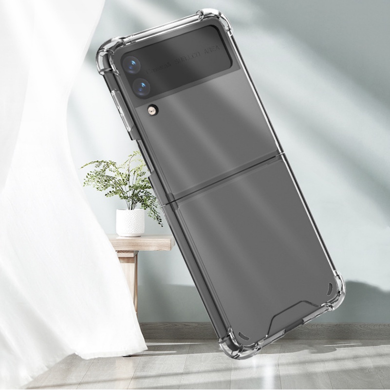 Ốp điện thoại silicone mềm trong suốt sang trọng chống sốc thời trang cho Samsung Galaxy Z Flip 3 Flip3 5g