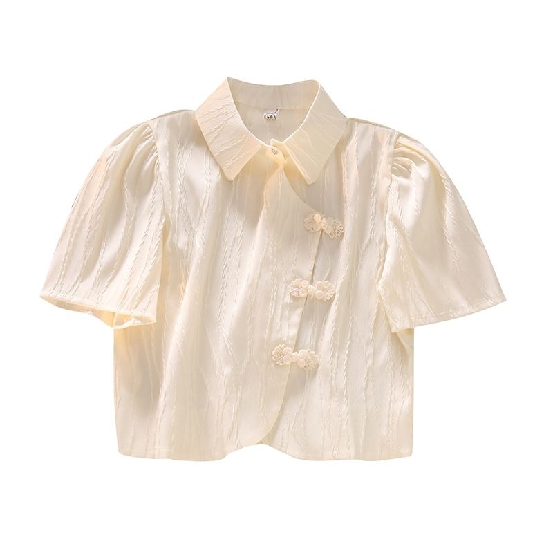 Áo Sơ Mi Ngắn Tay Có Cổ Phối Nút Thời Trang Mùa Hè Mới Dành Cho Nữ