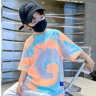 Áo Thun Tay Ngắn Họa Tiết Tie-Dye Phong Cách Mới Dành Cho Bé Trai
