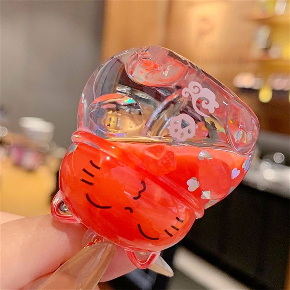 Móc chìa khóa bằng nhựa Acrylic trong suốt hình mèo may mắn đáng yêu