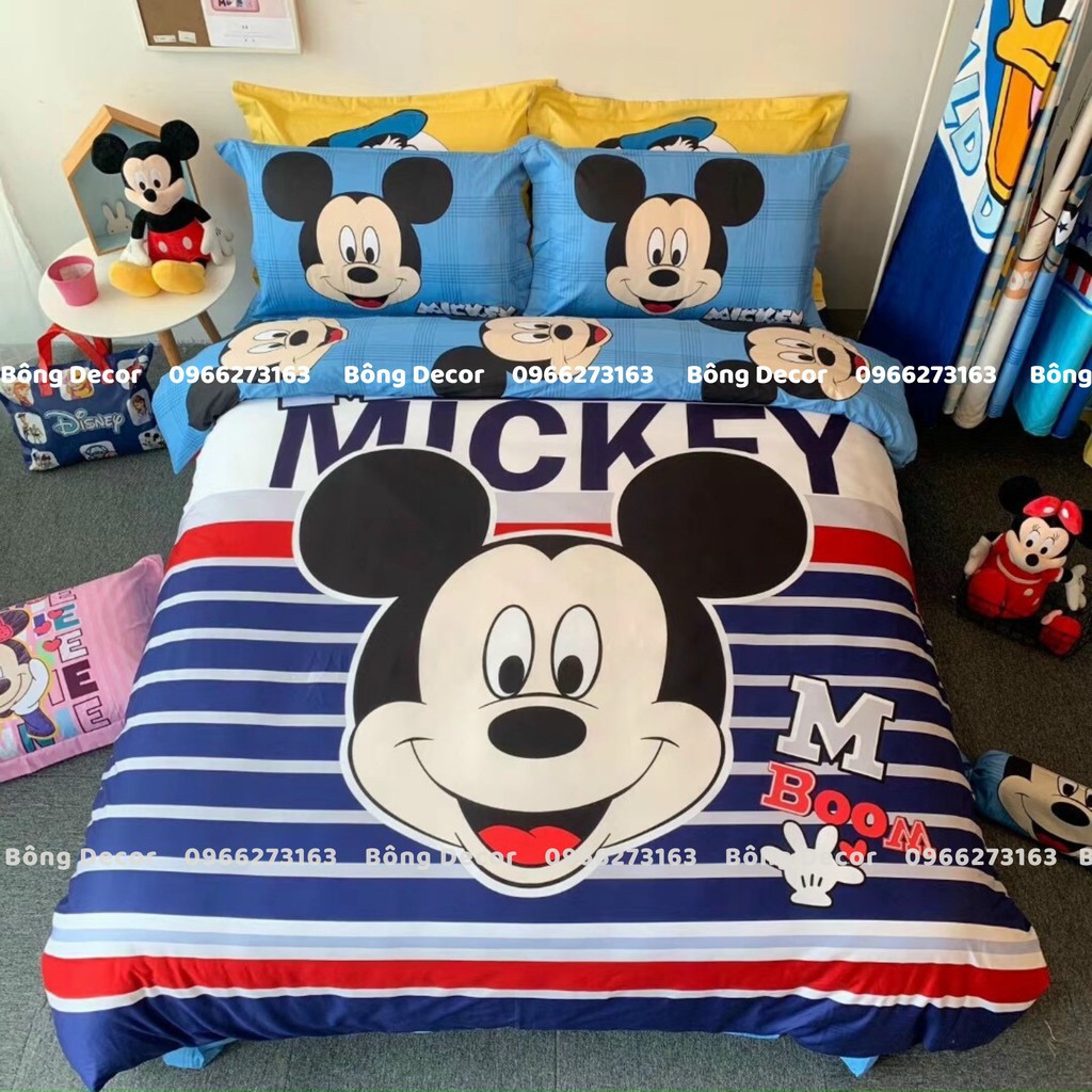 Bộ Chăn Ga Gối Cotton 100% Disney Cao Cấp Cho Bé