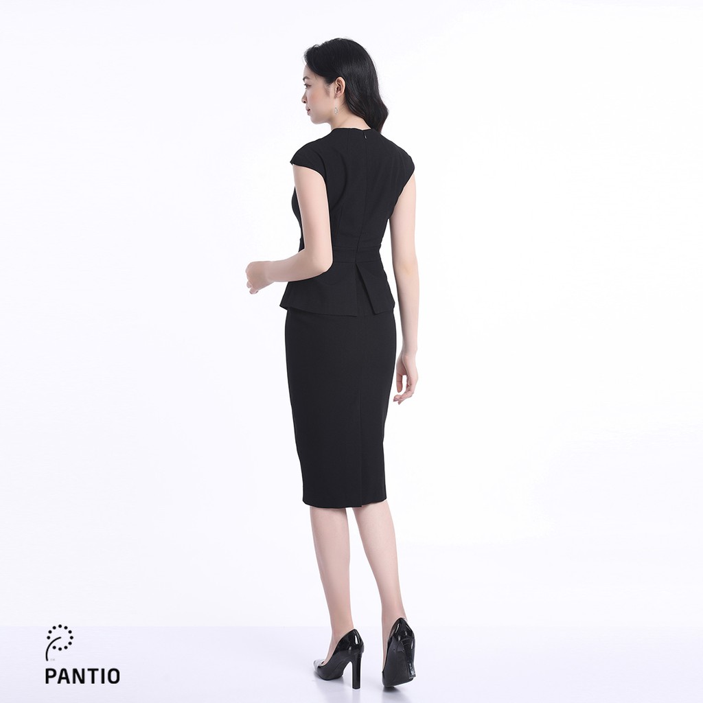 Đầm công sở, chất vải thô, màu nâu gạch và đen, dáng ôm FDC12703 - PANTIO | BigBuy360 - bigbuy360.vn