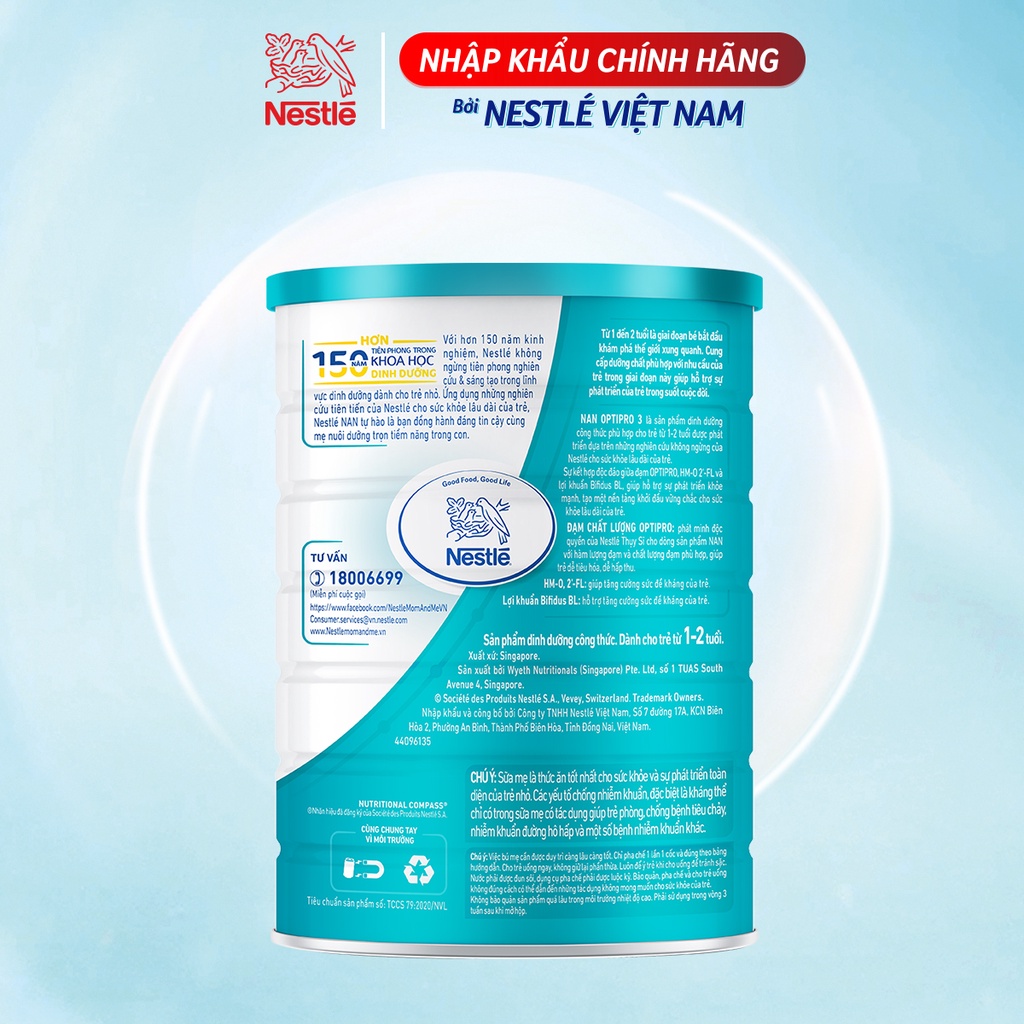 [Date T2/25] Sữa Bột Nestle NAN OPTIPRO 3 HM-O Hộp 1.5kg [Mẫu mới]