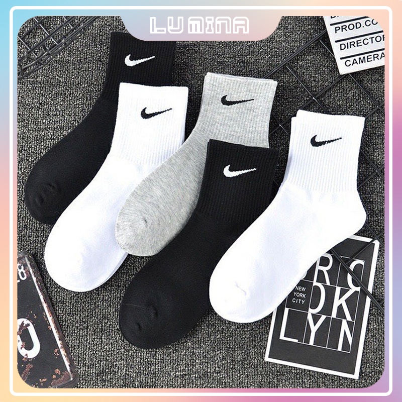 Tất vớ nam nữ cổ cao chất liệu vải Hàn phong cách tuổi teen dễ phối đồ tất thể thao vải dệt kim co giãn 4 chiều TD057